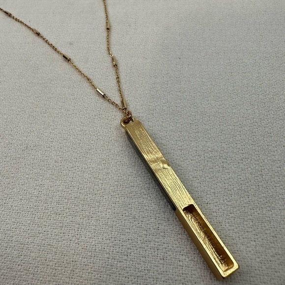 Pendant Mama Necklace Gold Tone Gray Stone - Picture 4 of 8